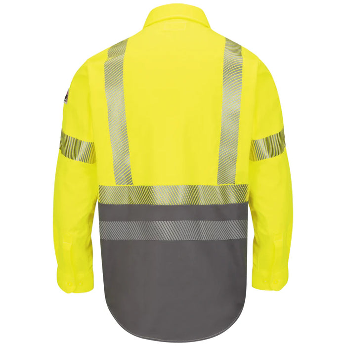 Bulwark® FR Men's Hi-Visibility Color-Block Uniform Shirt - SLB4