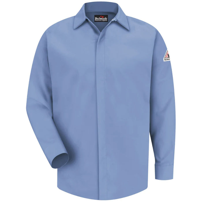 Bulwark® Men's Midweight FR Pocketless Concealed-Gripper Work Shirt - SMS2