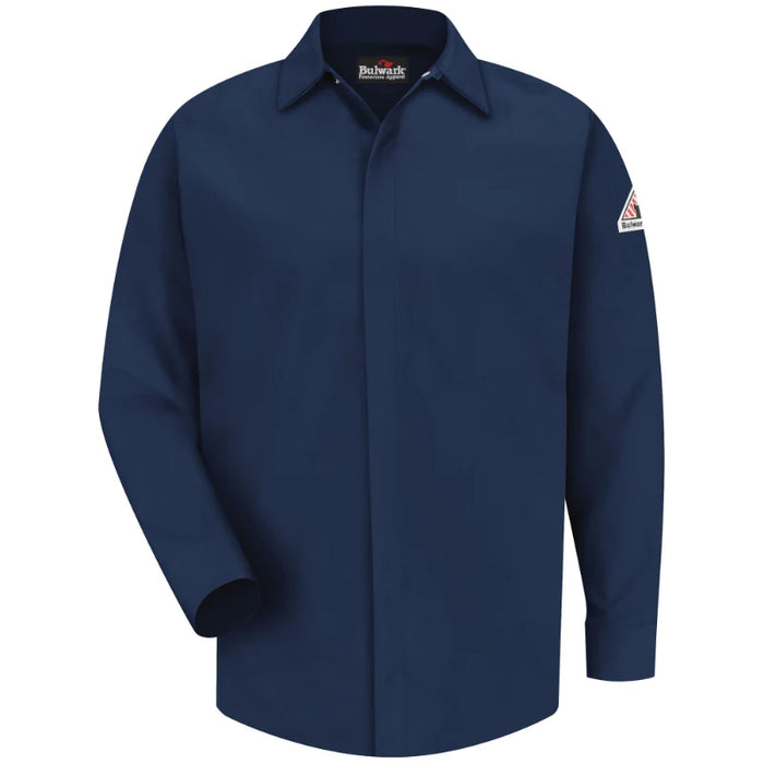 Bulwark® Men's Midweight FR Pocketless Concealed-Gripper Work Shirt - SMS2