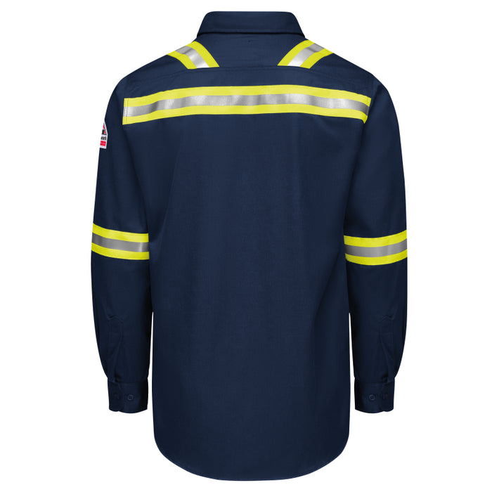 Bulwark® iQ Series Men's FR Enhanced-Vis Midweight Comfort Woven Shirt - QS26-EHV