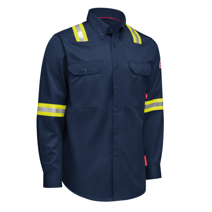 Bulwark® iQ Series Men's FR Enhanced-Vis Midweight Comfort Woven Shirt - QS26-EHV