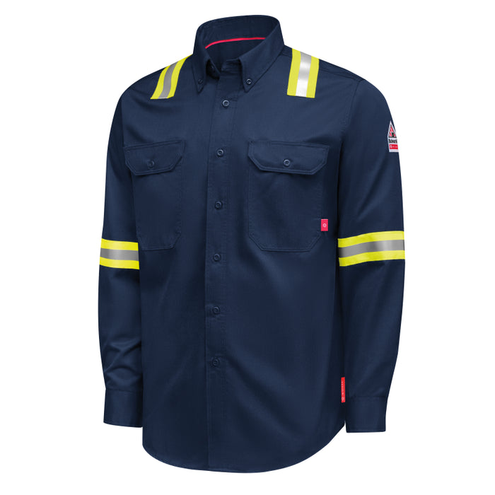 Bulwark® iQ Series Men's FR Enhanced-Vis Midweight Comfort Woven Shirt - QS26-EHV