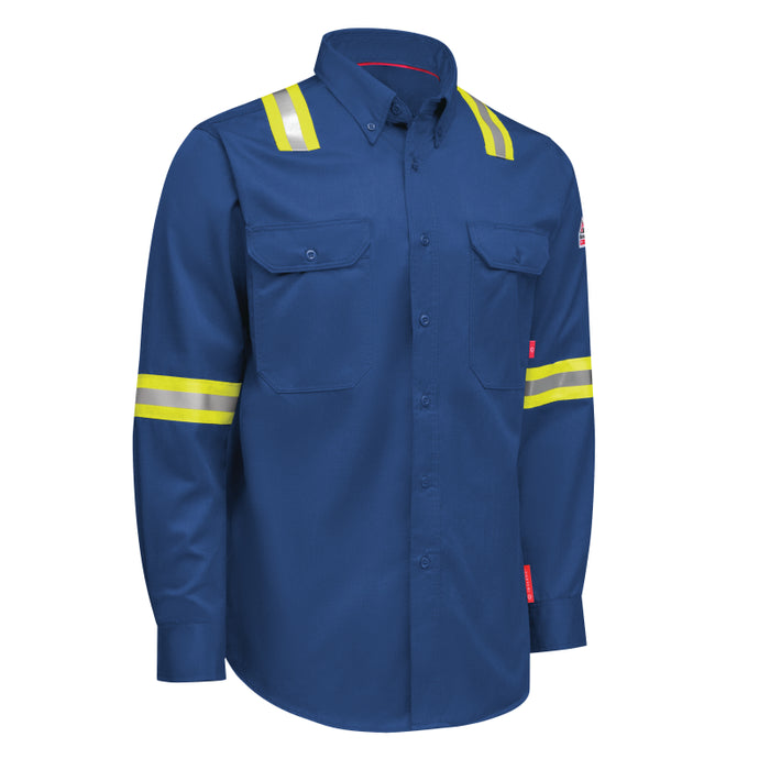 Bulwark® iQ Series Men's FR Enhanced-Vis Midweight Comfort Woven Shirt - QS26-EHV