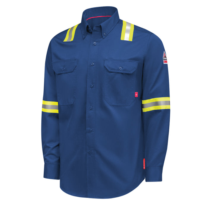 Bulwark® iQ Series Men's FR Enhanced-Vis Midweight Comfort Woven Shirt - QS26-EHV