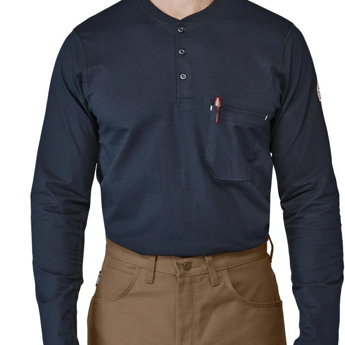 Bulwark® Men's Flame Resistant Flex Knit Industrial Henley CAT 2 -  STL6