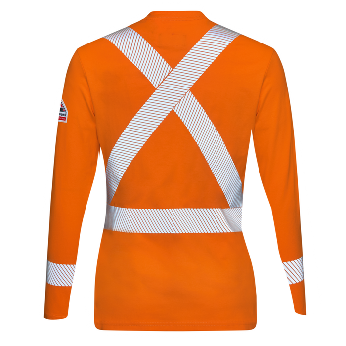 Bulwark® Women's Flex Knit Tee With Reflective Striping - Orange - STT5