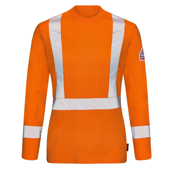 Bulwark® Women's Flex Knit Tee With Reflective Striping - Orange - STT5