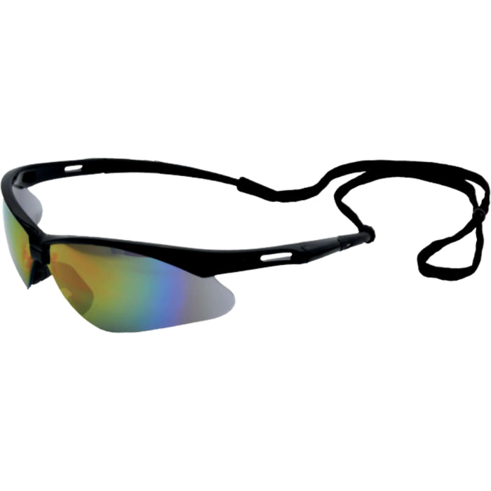 Delta Plus® Octane Hi-Res Mirrored Lens Safety Glasses - Black Temples - WEL15333BKHM