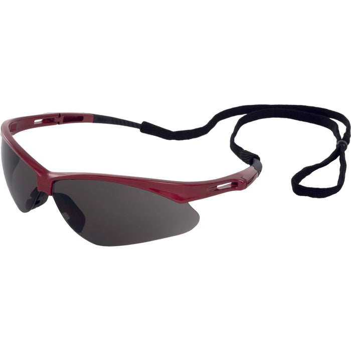 Delta Plus® Octane Gray Lens Safety Glasses - Red Temples - WEL15334REGY