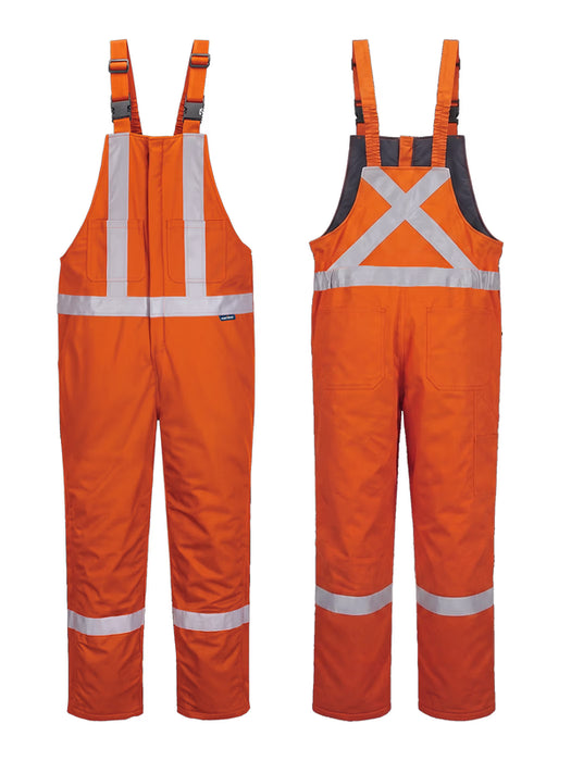 Portwest® Bizflame® 88/12 Insulated FR Hi Vis Winter Bib Pant - Orange - 9oz - FR466