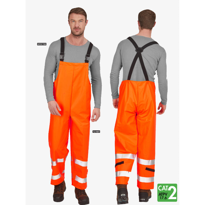 IFR Workwear® Flex Arc Polyurethane Cotton Bib Pants- Style 7215BT- Orange