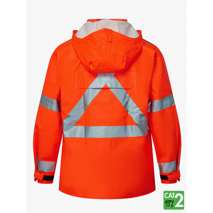 IFR Workwear® Flex Arc Polyurethane Cotton Rain Jacket - Reflective Trim - Style 7215SJ - Orange