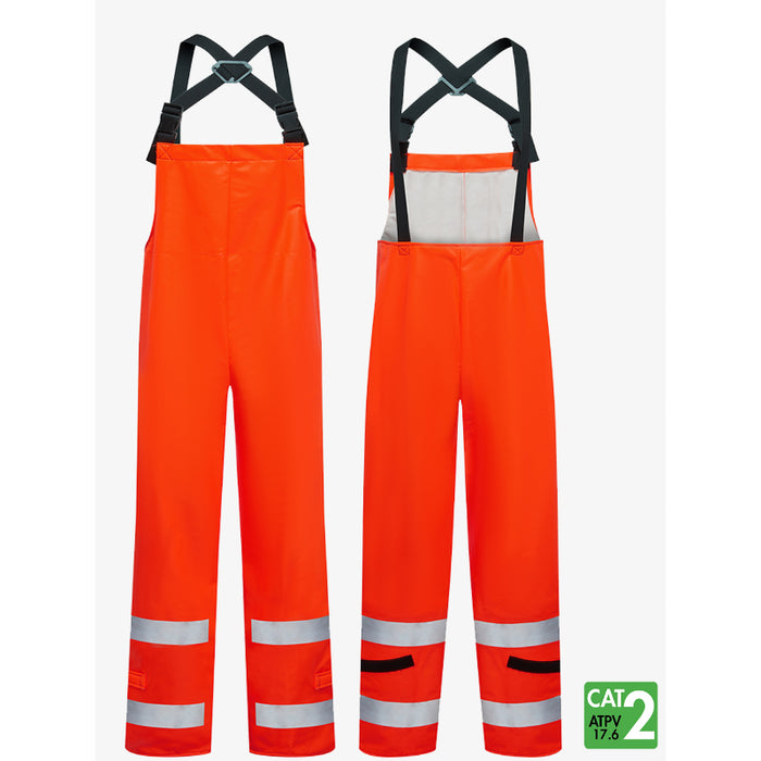 IFR Workwear® Flex Arc Polyurethane Cotton Bib Pants- Style 7215BT- Orange