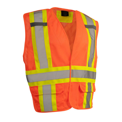 Forcefield® Hi Vis 5-Point Tear-Away Mesh Traffic Safety Vest - TV9
