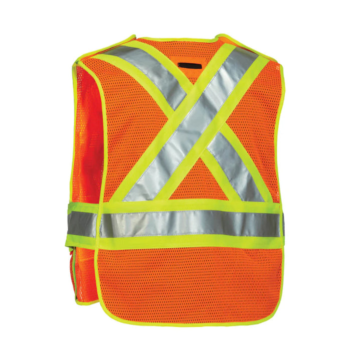 Forcefield® 5-Point Tear-away Hi Vis Mesh Traffic Safety Vest - TV3PKTA