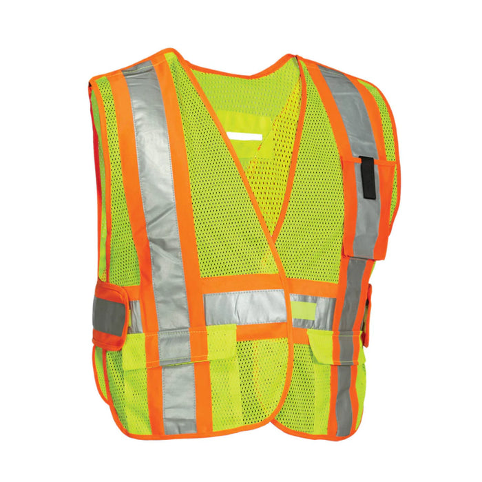 Forcefield® 5-Point Tear-away Hi Vis Mesh Traffic Safety Vest - TV3PKTA