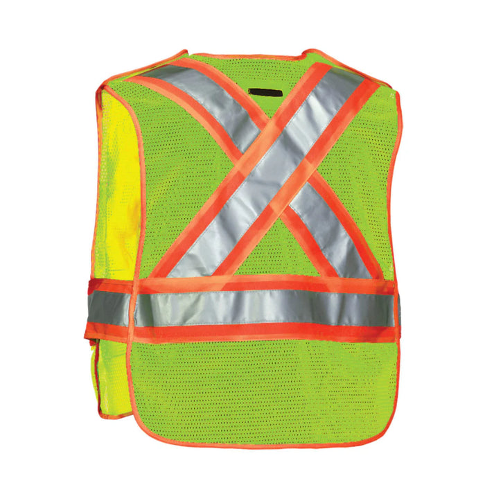 Forcefield® 5-Point Tear-away Hi Vis Mesh Traffic Safety Vest - TV3PKTA