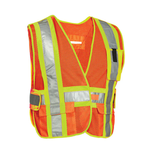 Forcefield® 5-Point Tear-away Hi Vis Mesh Traffic Safety Vest - TV3PKTA
