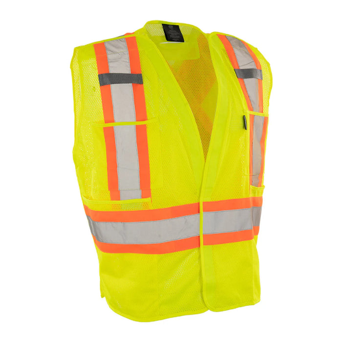 Forcefield® 5-Point Tear-away Hi Vis Mesh Traffic Safety Vest - TV5PKTA