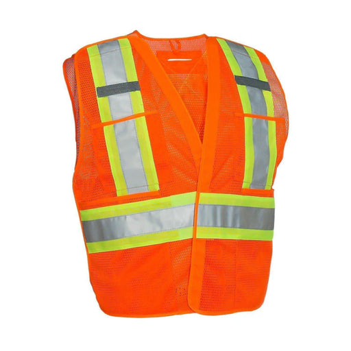 Forcefield® 5-Point Tear-away Hi Vis Mesh Traffic Safety Vest - TV5PKTA