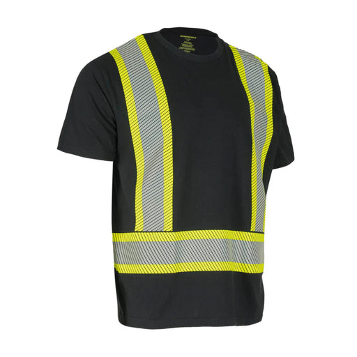 Forcefield® Athletic Fit Hi Vis Crew Neck Short Sleeve Safety Tee Shirt with Segmented Reflective Tape - SEGCBE
