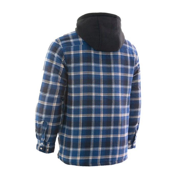 Forcefield® Blue Hooded Sherpa-Lined Flannel Shirt Jacket - LC696QHSH-BU