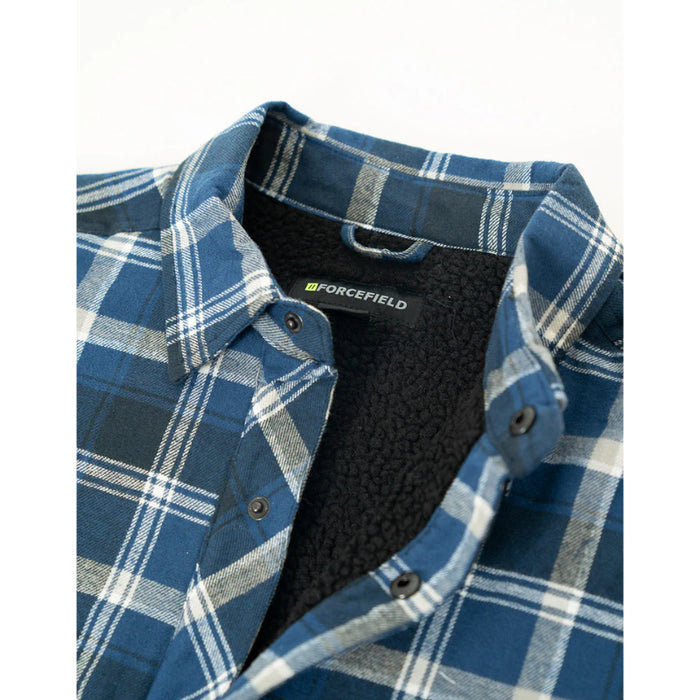 Forcefield® Blue Plaid Sherpa-Lined Flannel Shirt Jacket - LC53QFSH