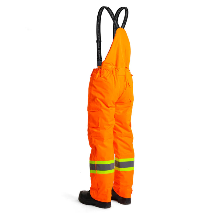 Forcefield® Hi-Vis Orange Flame-Resistant (FR) Ripstop Medium Weight Lined Bib Pants - FR235-MW-OR