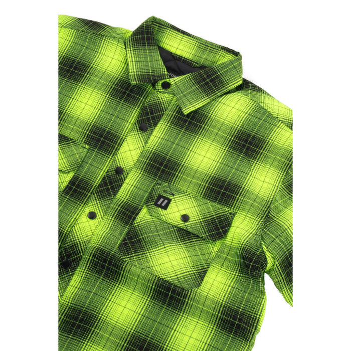 Forcefield® Hi Vis Black Shadow Plaid Quilted Flannel Shirt Jacket - LC53QF-SPBK