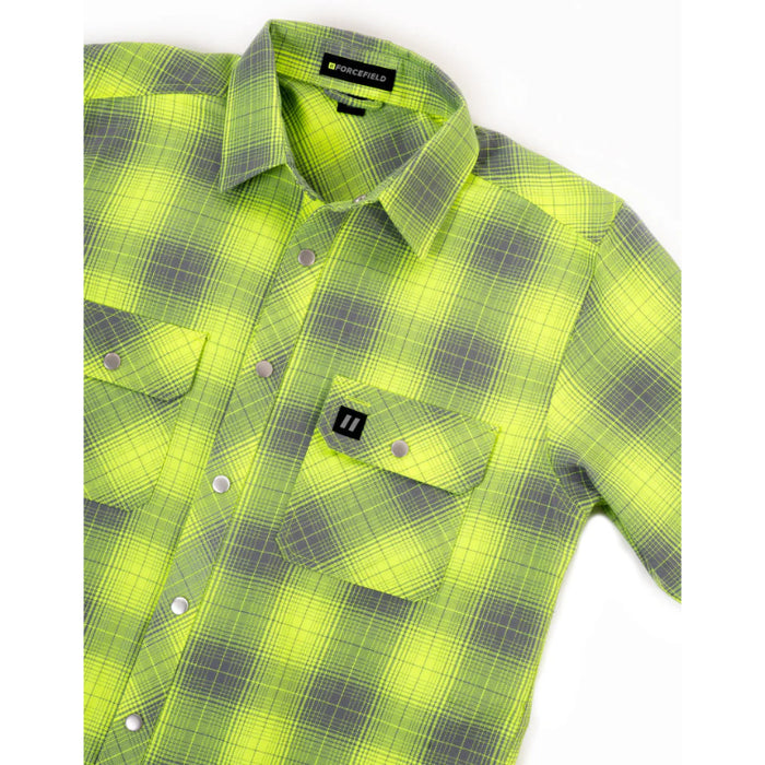 Forcefield® Hi Vis Grey Shadow Plaid Unlined Flannel Shirt - LC43FS-SPGY