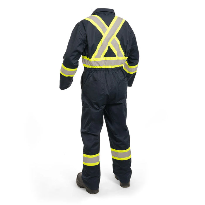 Forcefield® Hi Vis Navy Safety Unlined Coverall - BU145