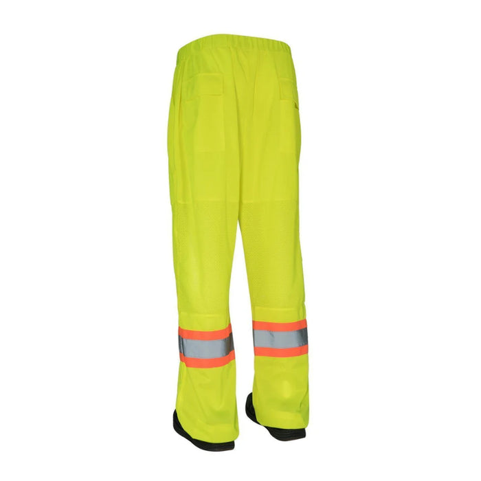 Forcefield® Hi Vis Safety Tricot Traffic Pants with Vented Legs and Elastic Waist - HVTPMLY