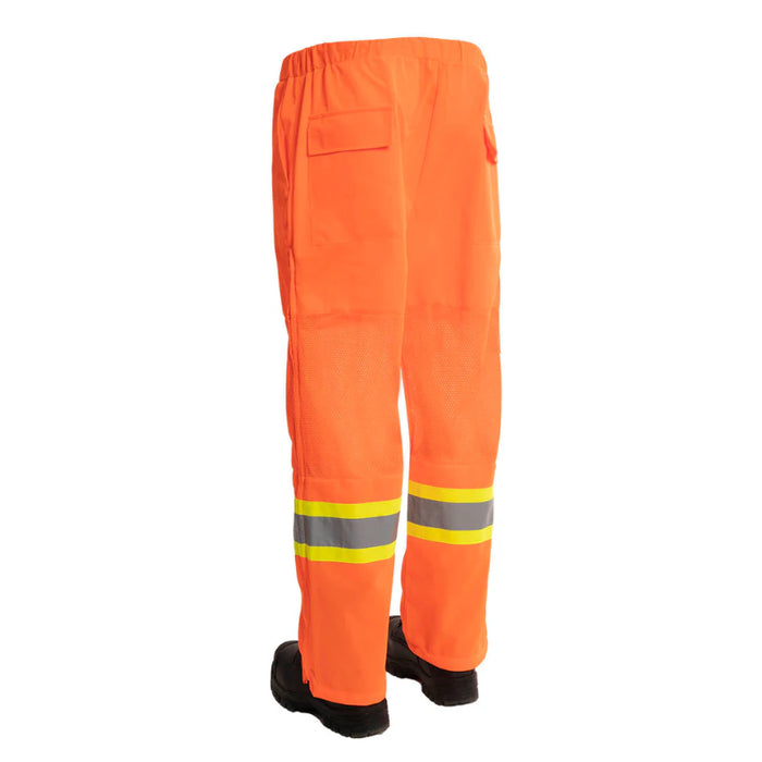 Forcefield® Hi Vis Safety Tricot Traffic Pants with Vented Legs and Elastic Waist - HVTPMLY