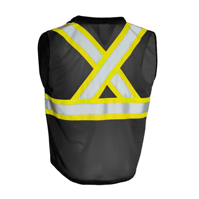 Forcefield® Hi Vis Tricot Polyester Traffic Safety Vest with Zipper Front - TV188