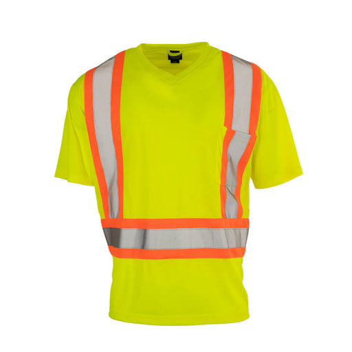 Forcefield® Hi Vis V-Neck Short Sleeve Safety Tee Shirt - BEPCSA