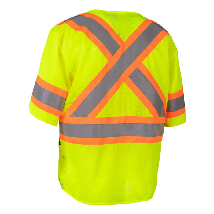 Forcefield® Hi Vis Hybrid Traffic Vest Safety Shirt - TS288LY
