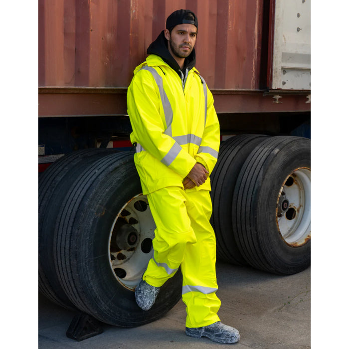 Forcefield® Lightweight Fire Resistant (FR) Hi Vis Safety Rain Overalls - 6050