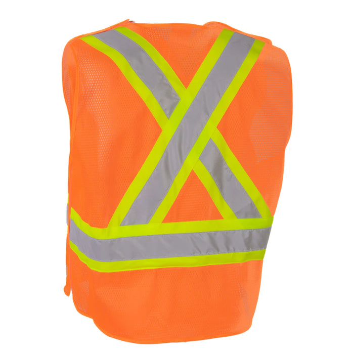Forcefield® Hi Vis Lightweight Polyester Mesh Safety Vest with 5-Point Tear-Away - TV7