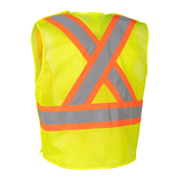 Forcefield® Hi Vis Lightweight Polyester Mesh Safety Vest with 5-Point Tear-Away - TV7