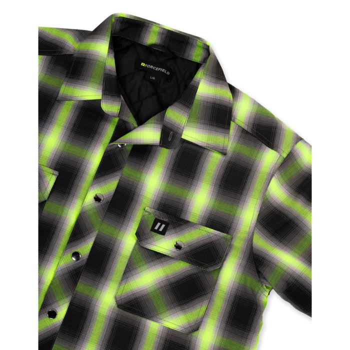 Forcefield® Lime Ombre Plaid Quilt-lined Shirt Jacket - LC53QF-OMBKLY