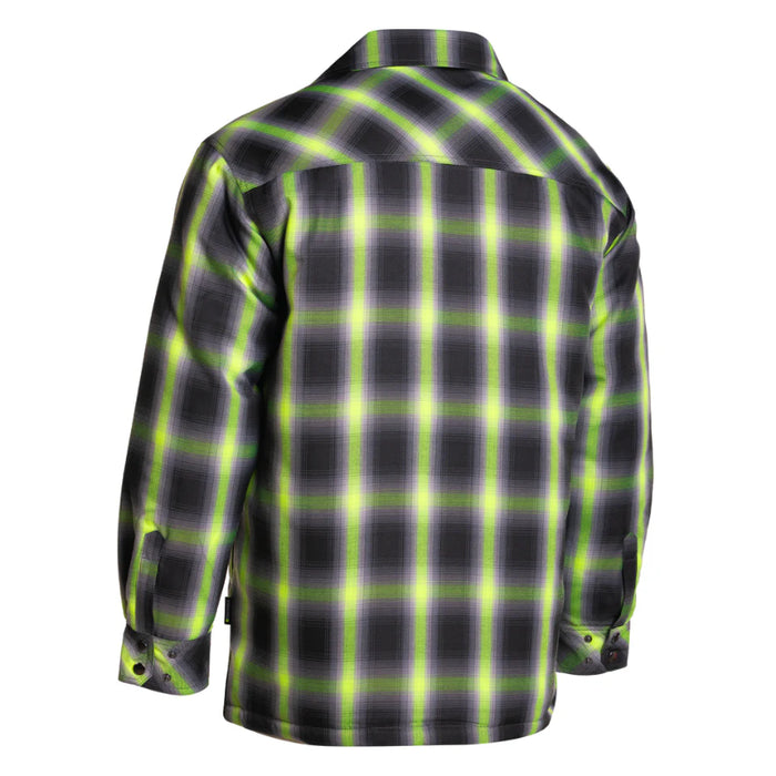 Forcefield® Lime Ombre Plaid Quilt-lined Shirt Jacket - LC53QF-OMBKLY