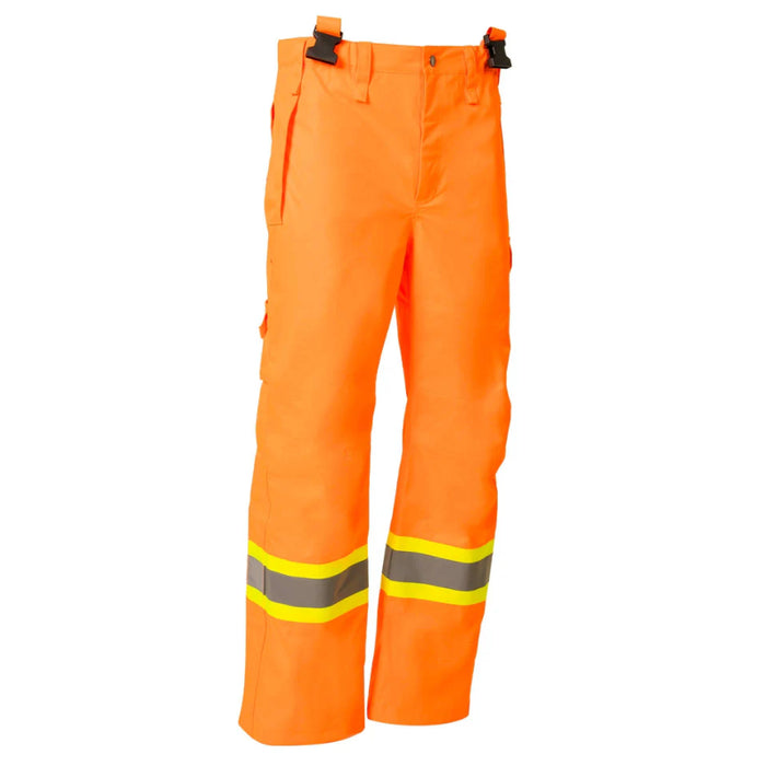Forcefield® Orange "Torngat" Premium Ripstop 2-In-1 Hi-Vis Safety Suspender Bib Pants - EN235RAOR-TG