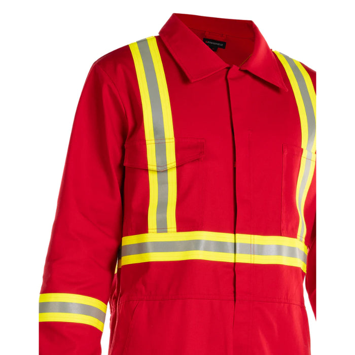 Forcefield® Red FR Treated 100% Cotton Coverall with Reflective Tape - FRCRD