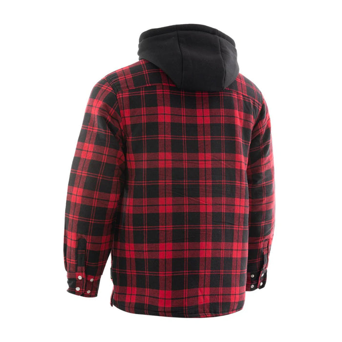 Forcefield® Red Hooded Plaid Sherpa-lined Flannel Shirt Jacket - LC696QHSH