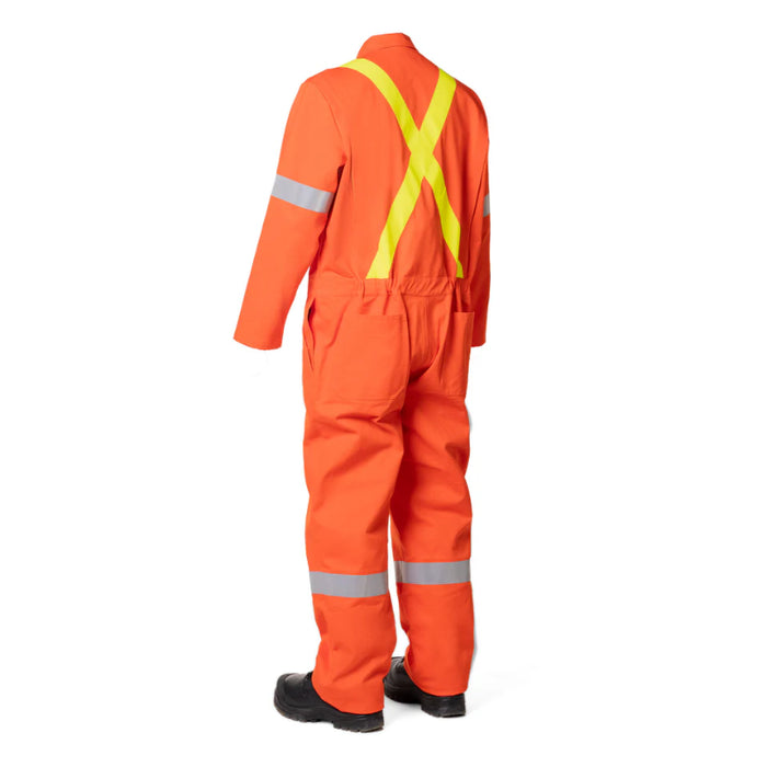 Forcefield® Retro Hi-Vis Safety Unlined Cotton Coverall with Reflective Striping - RTRC145