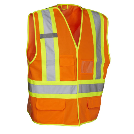 Forcefield® Tricot Polyester 5-Point Tear-Away Hi Vis Traffic Safety Vest - TV1