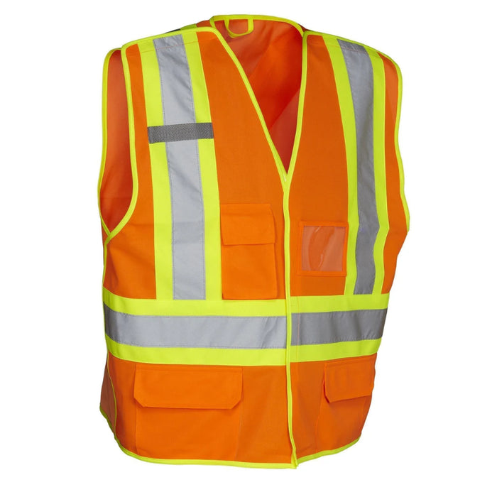 Forcefield® Tricot Polyester 5-Point Tear-Away Hi Vis Traffic Safety Vest - TV1