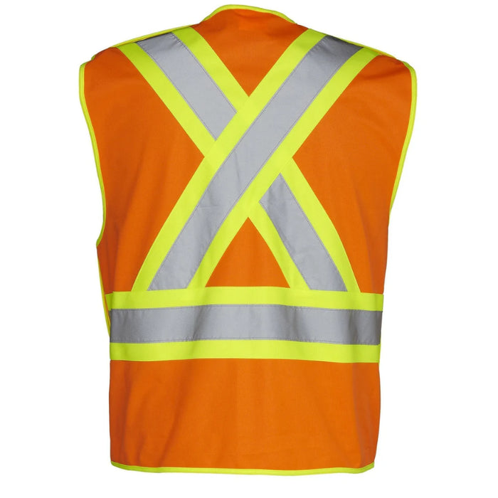 Forcefield® Tricot Polyester 5-Point Tear-Away Hi Vis Traffic Safety Vest - TV1