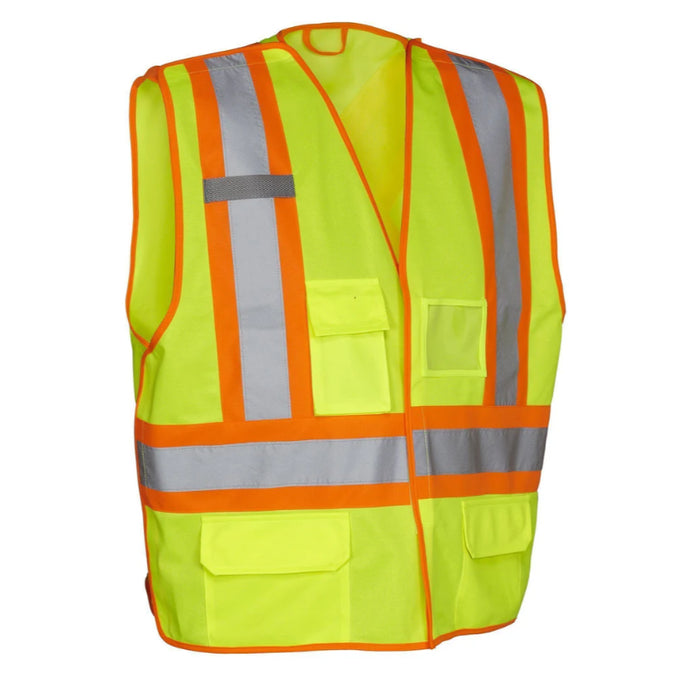 Forcefield® Tricot Polyester 5-Point Tear-Away Hi Vis Traffic Safety Vest - TV1