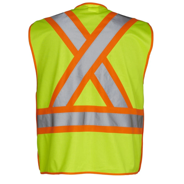Forcefield® Tricot Polyester 5-Point Tear-Away Hi Vis Traffic Safety Vest - TV1